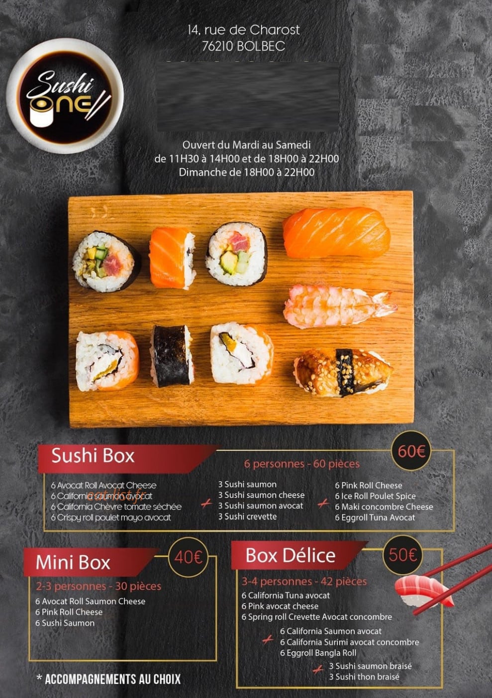 Sushi One — carte page 1