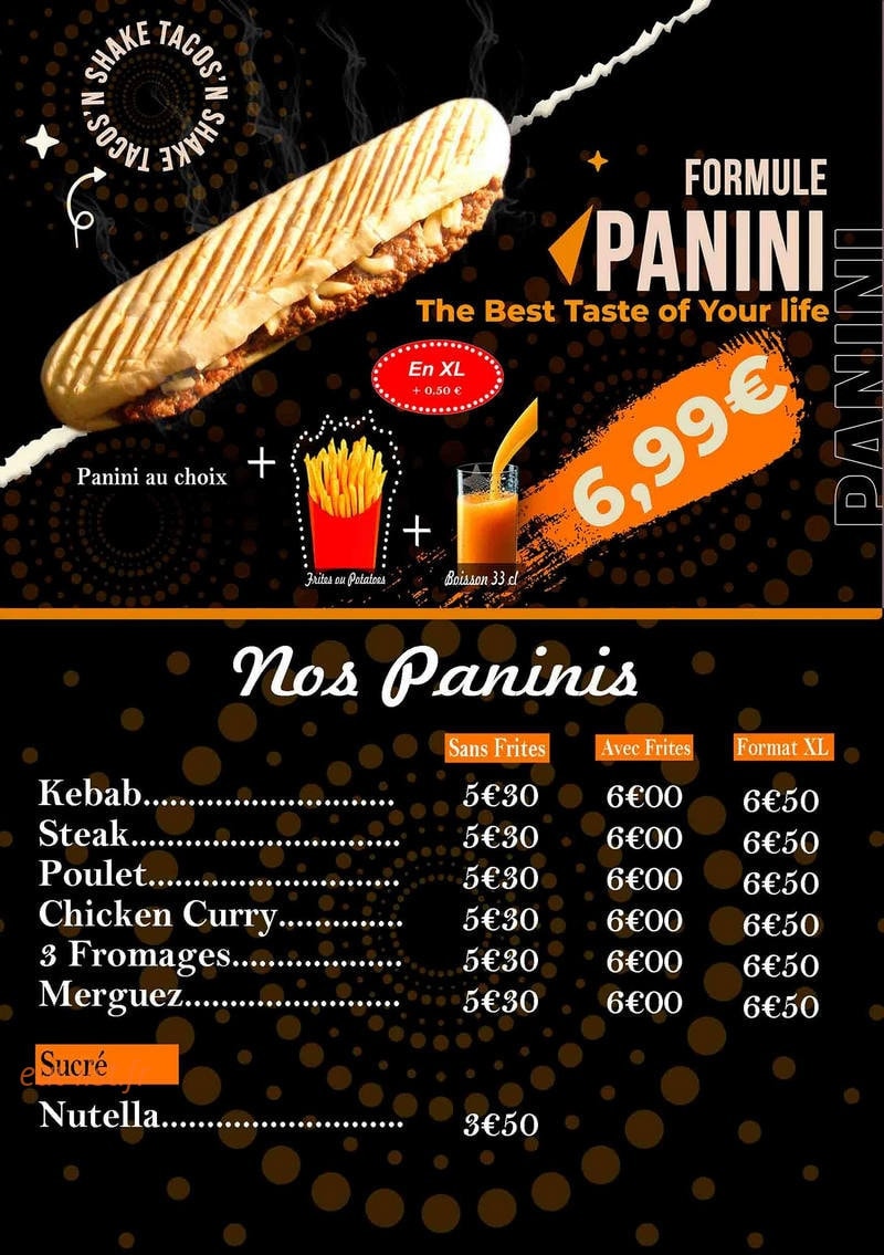 Tacos'n Shake — carte page 4