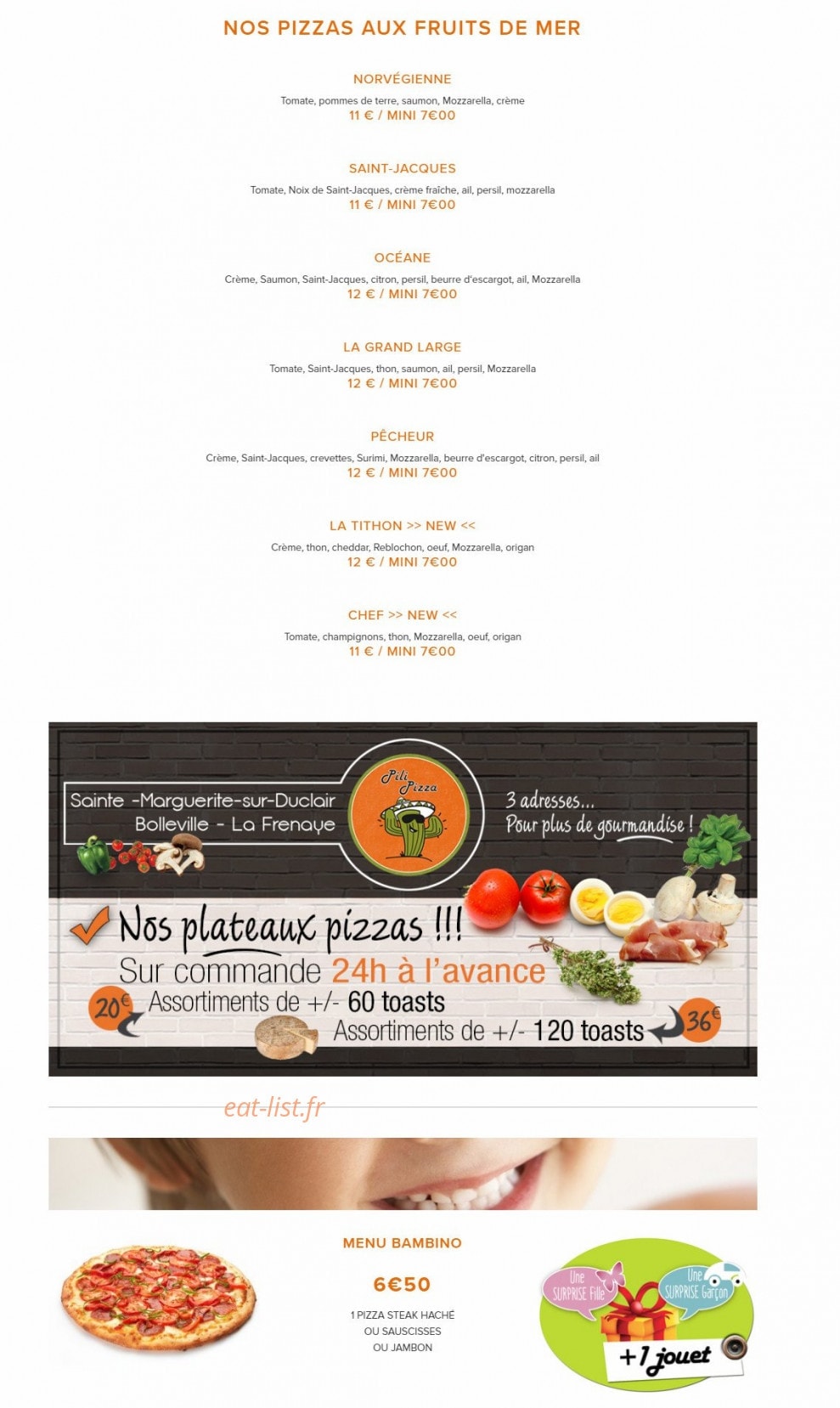 Pili Pizza — carte page 4