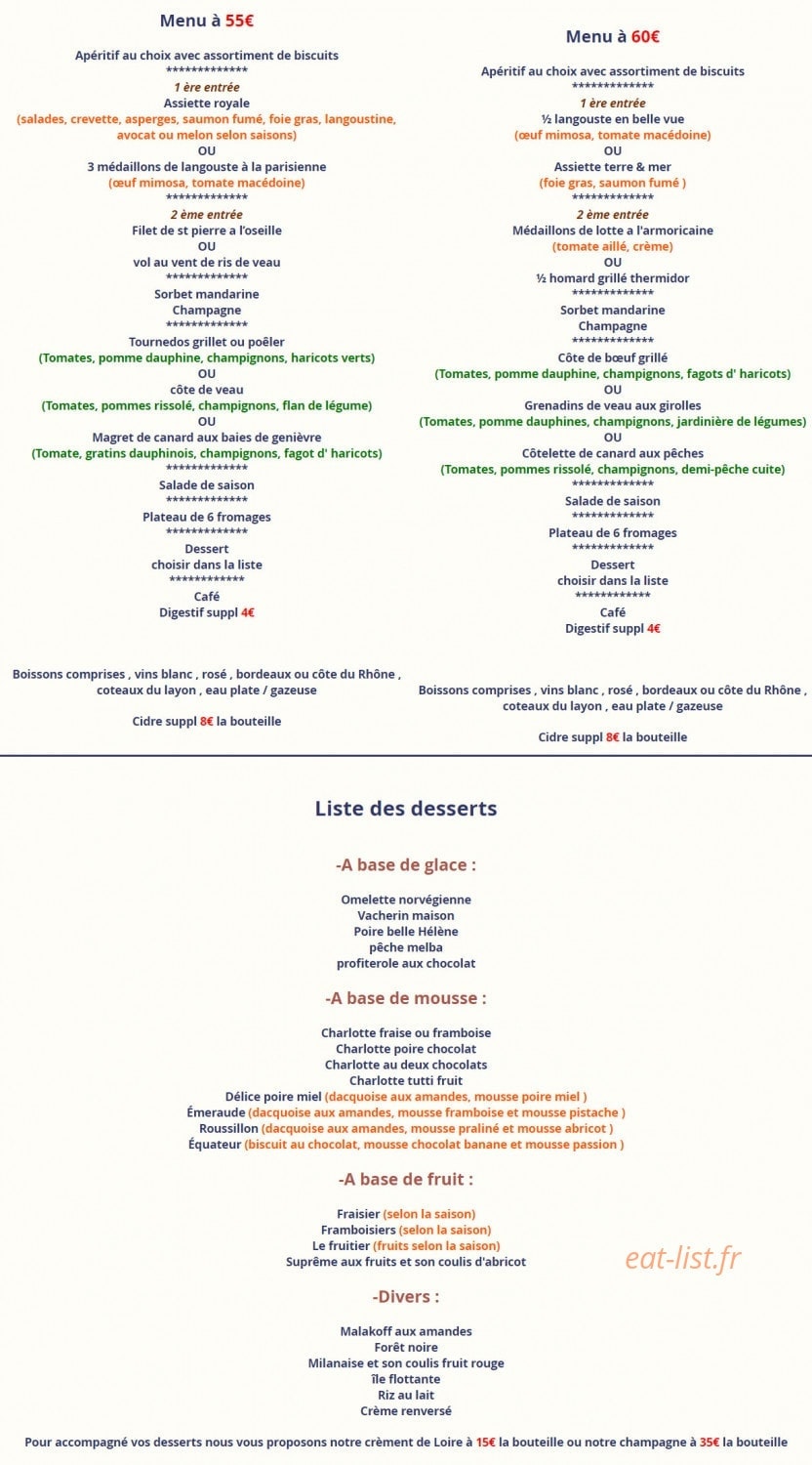 Restaurant de Bolleville — carte page 3