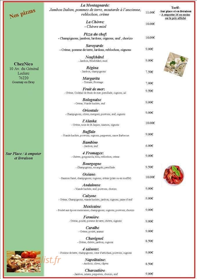 Chez nico — carte page 1