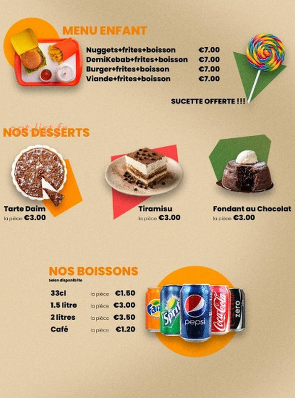 La bûchette devient Ô-kebab — carte page 1