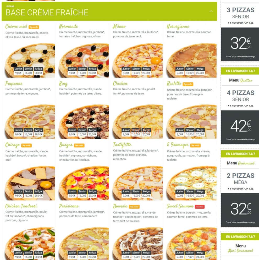 Pizza King — carte page 2