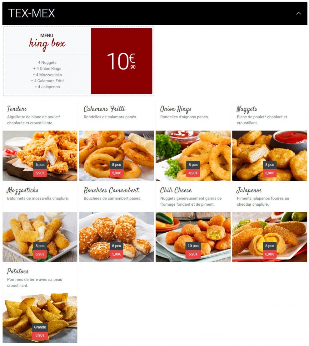 Pizza King — carte page 6