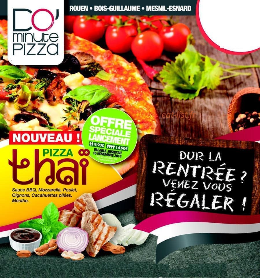 Dominute Pizza — carte page 1