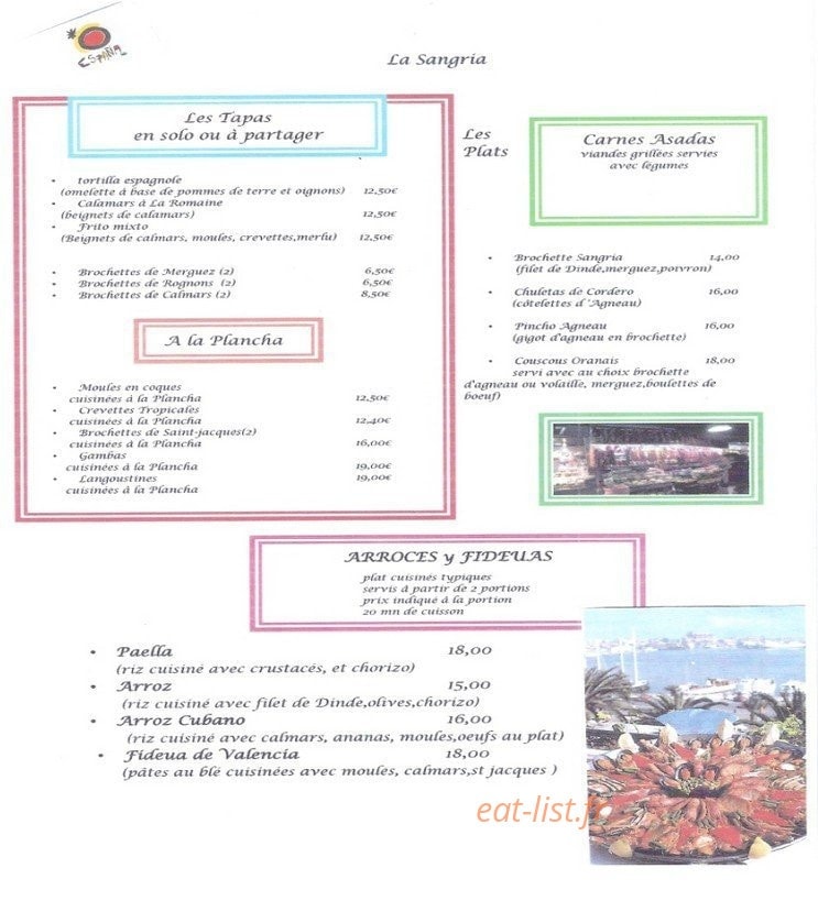 La Sangria — carte page 2