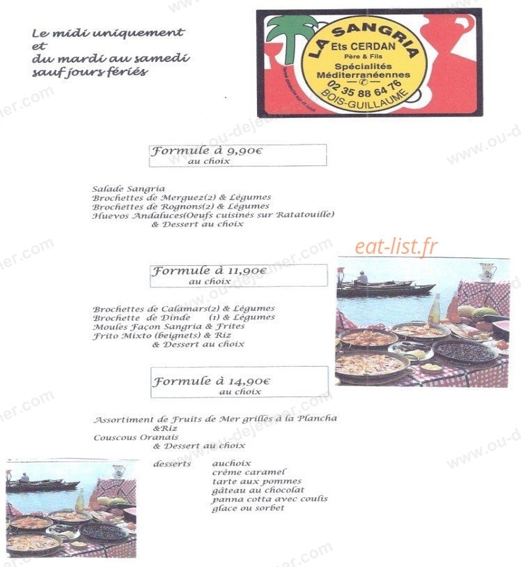 La Sangria — carte page 3