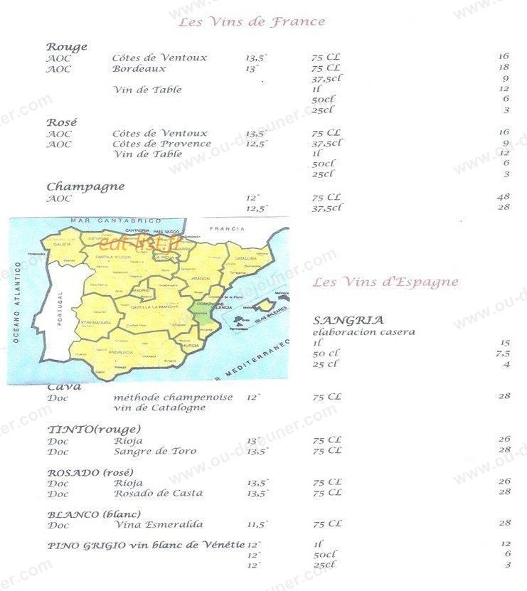 La Sangria — carte page 6