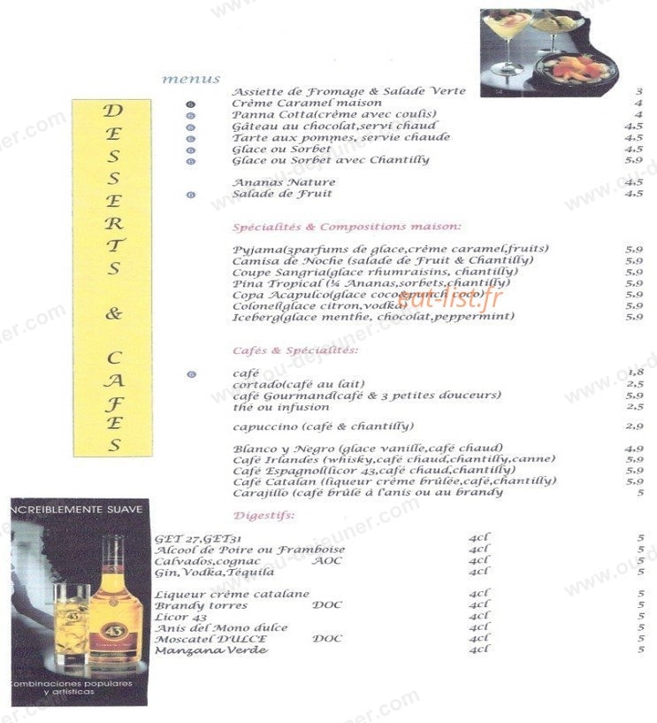La Sangria — carte page 4