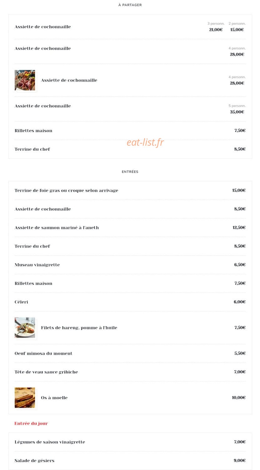 Le P'tit Veau d'Or — carte page 1