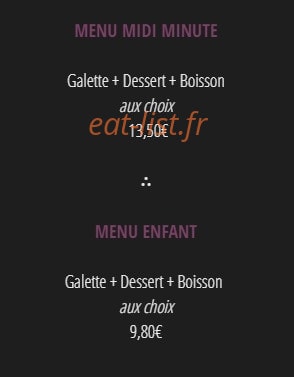 Le Piano Crêpes — carte page 1