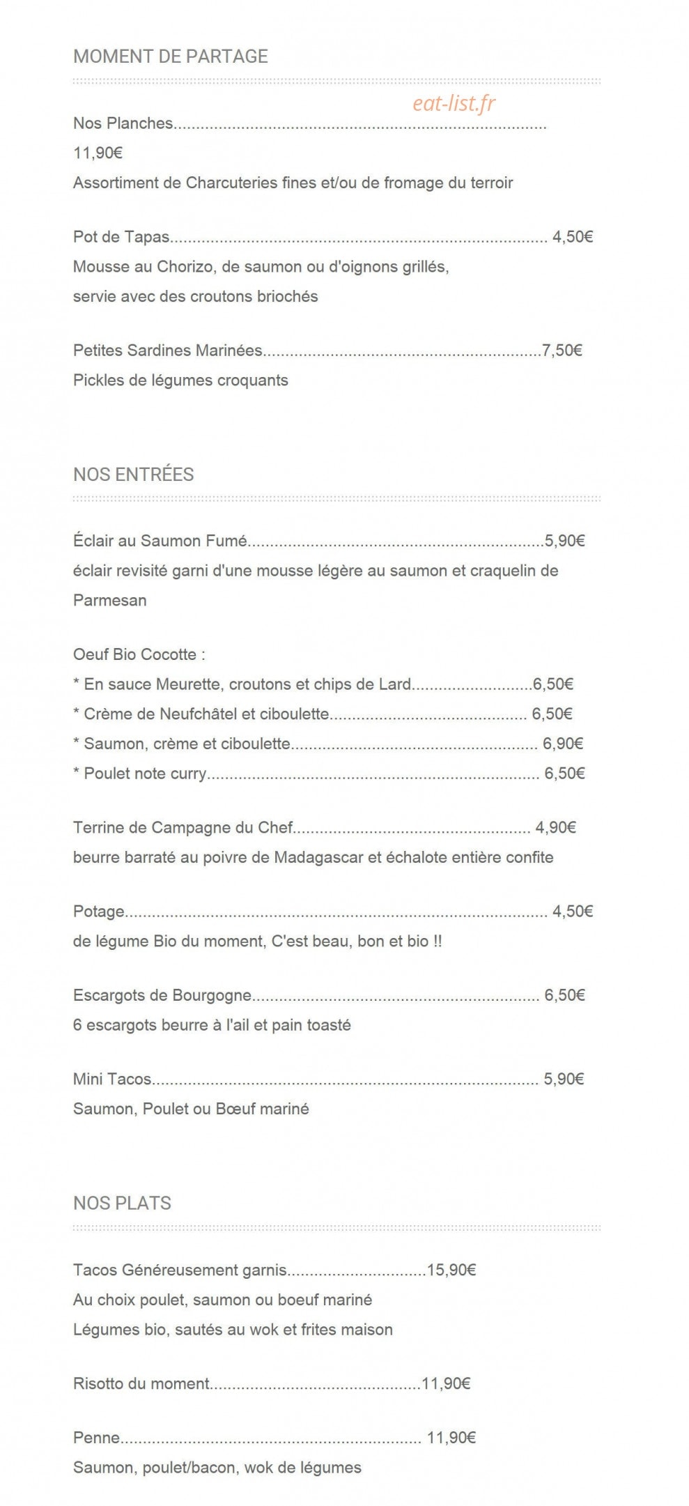 Les Bons Vivants — carte page 2