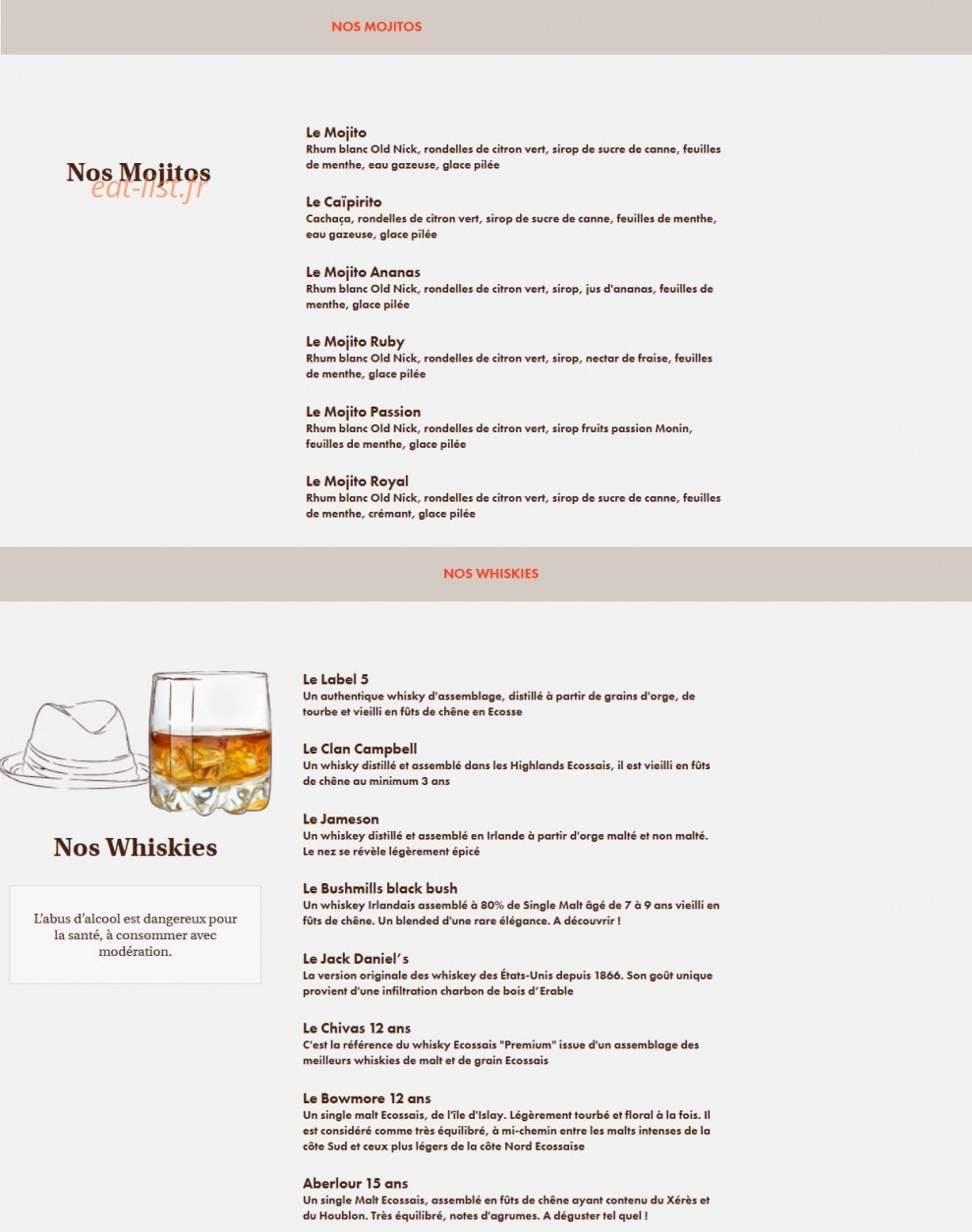 Le Comptoir du Malt — carte page 12