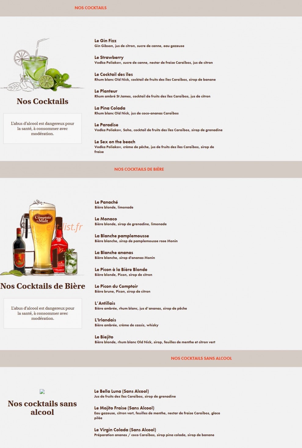 Le Comptoir du Malt — carte page 11