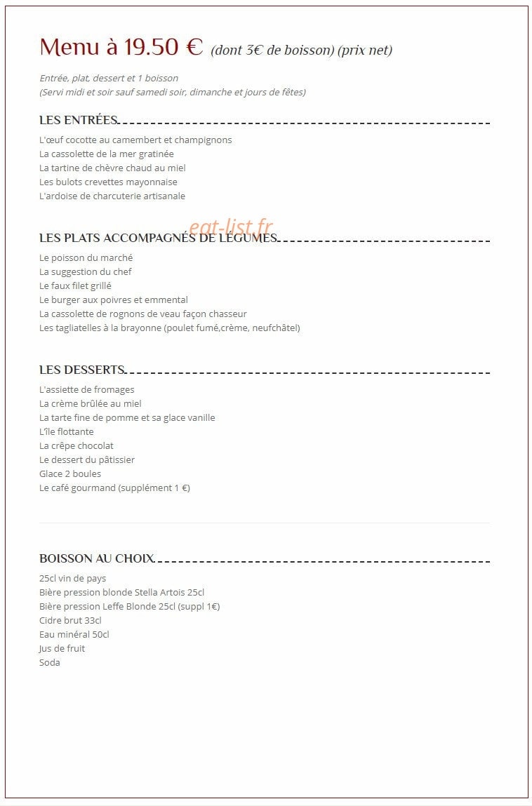 La grillade — carte page 2
