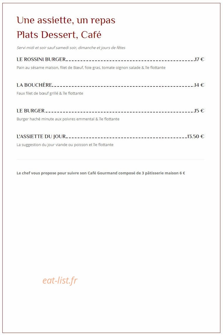 La grillade — carte page 8