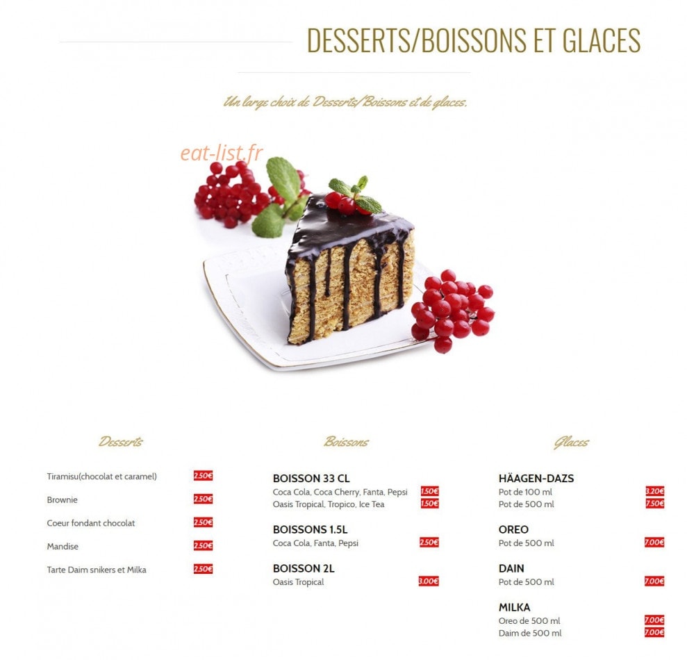 Peps Pizza — carte page 4