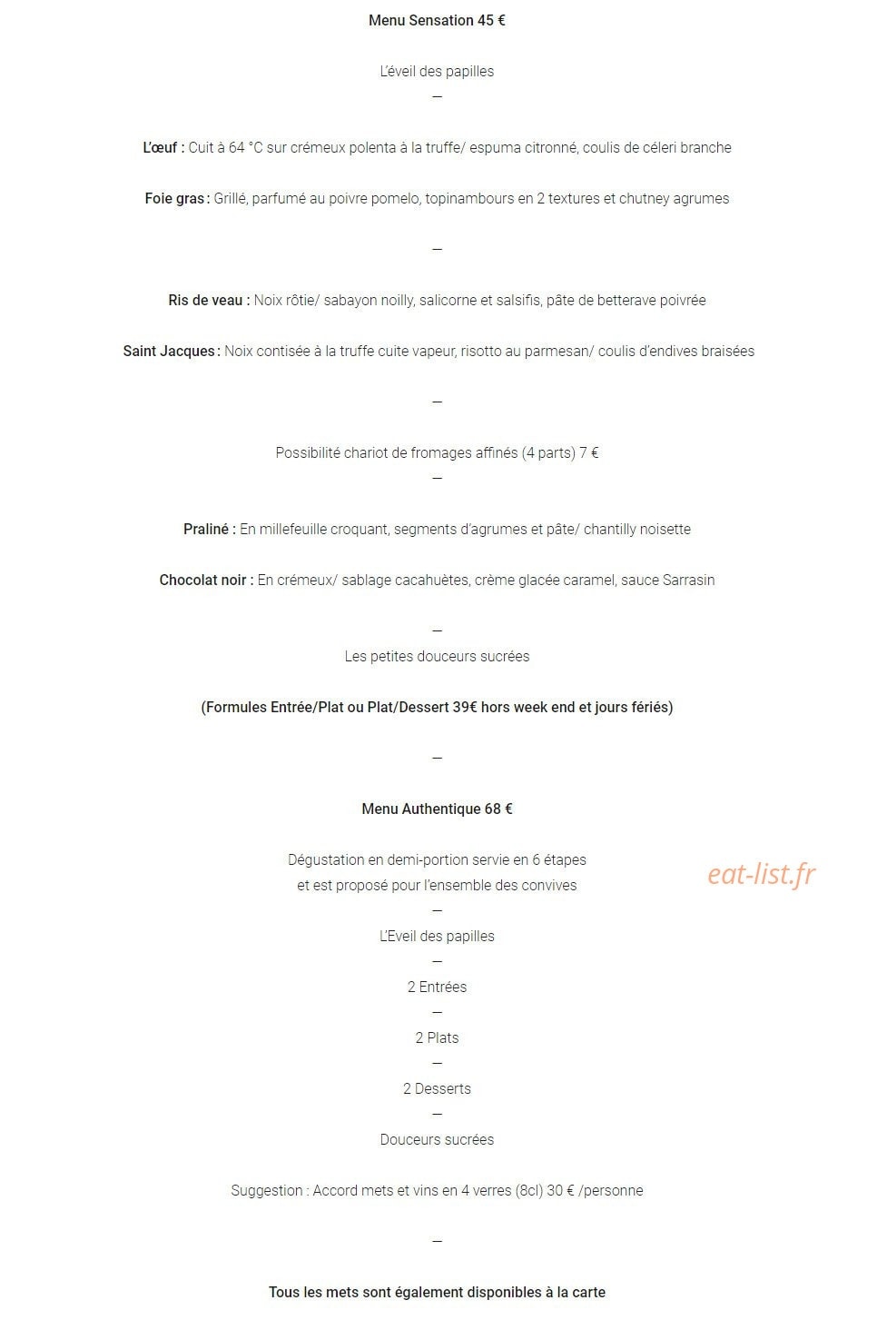 Rest' Authentique — carte page 2
