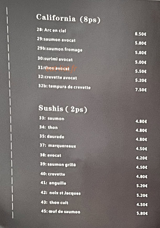 Sushi Z — carte page 2