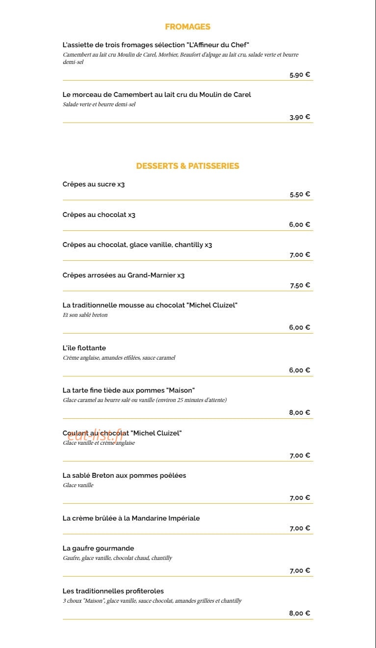 La Taverne — carte page 10