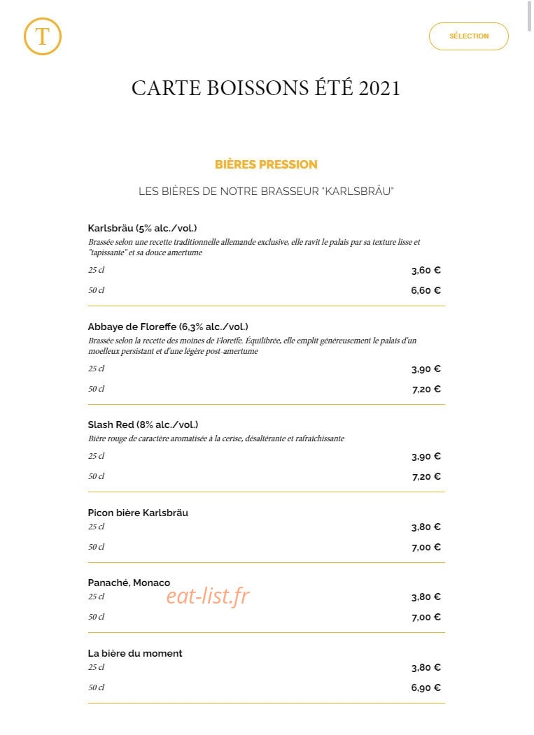 La Taverne — carte page 13