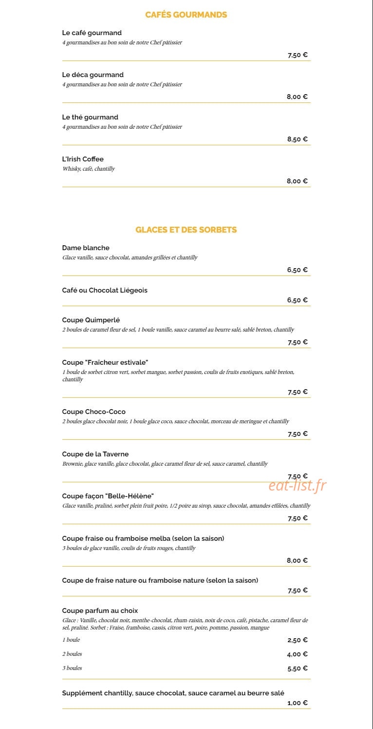 La Taverne — carte page 11