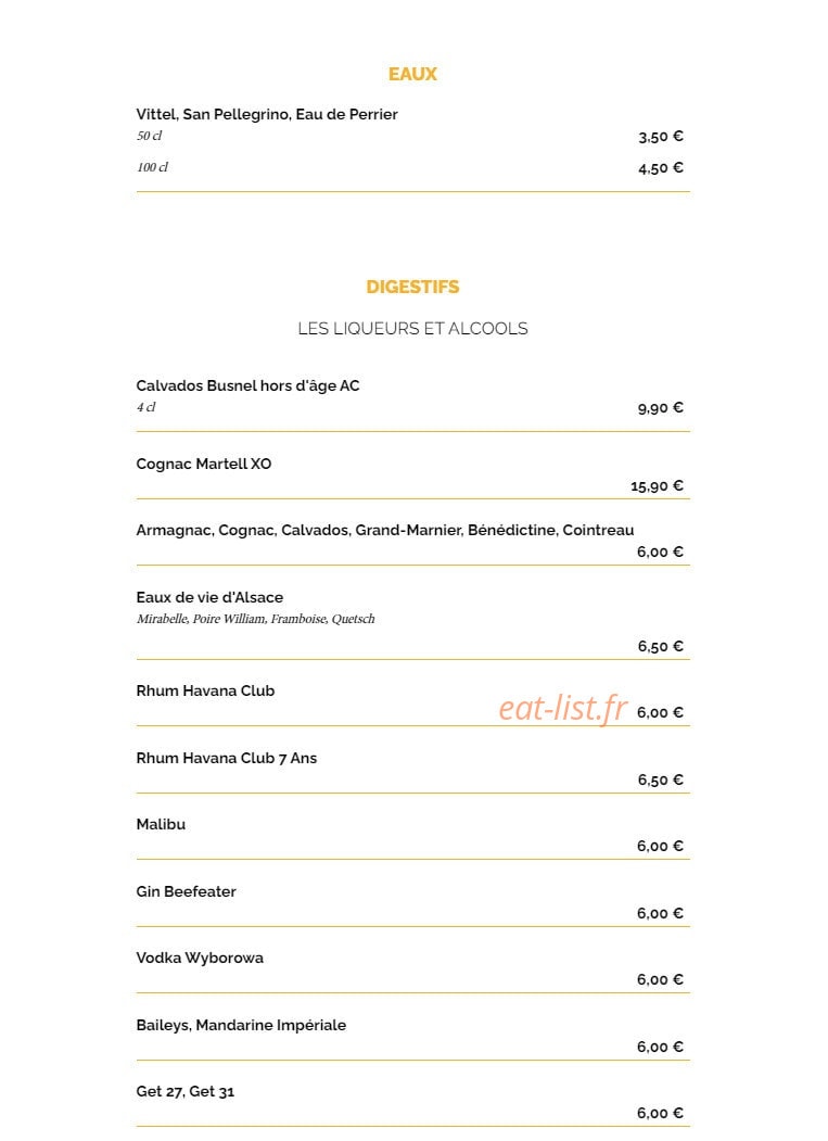 La Taverne — carte page 21