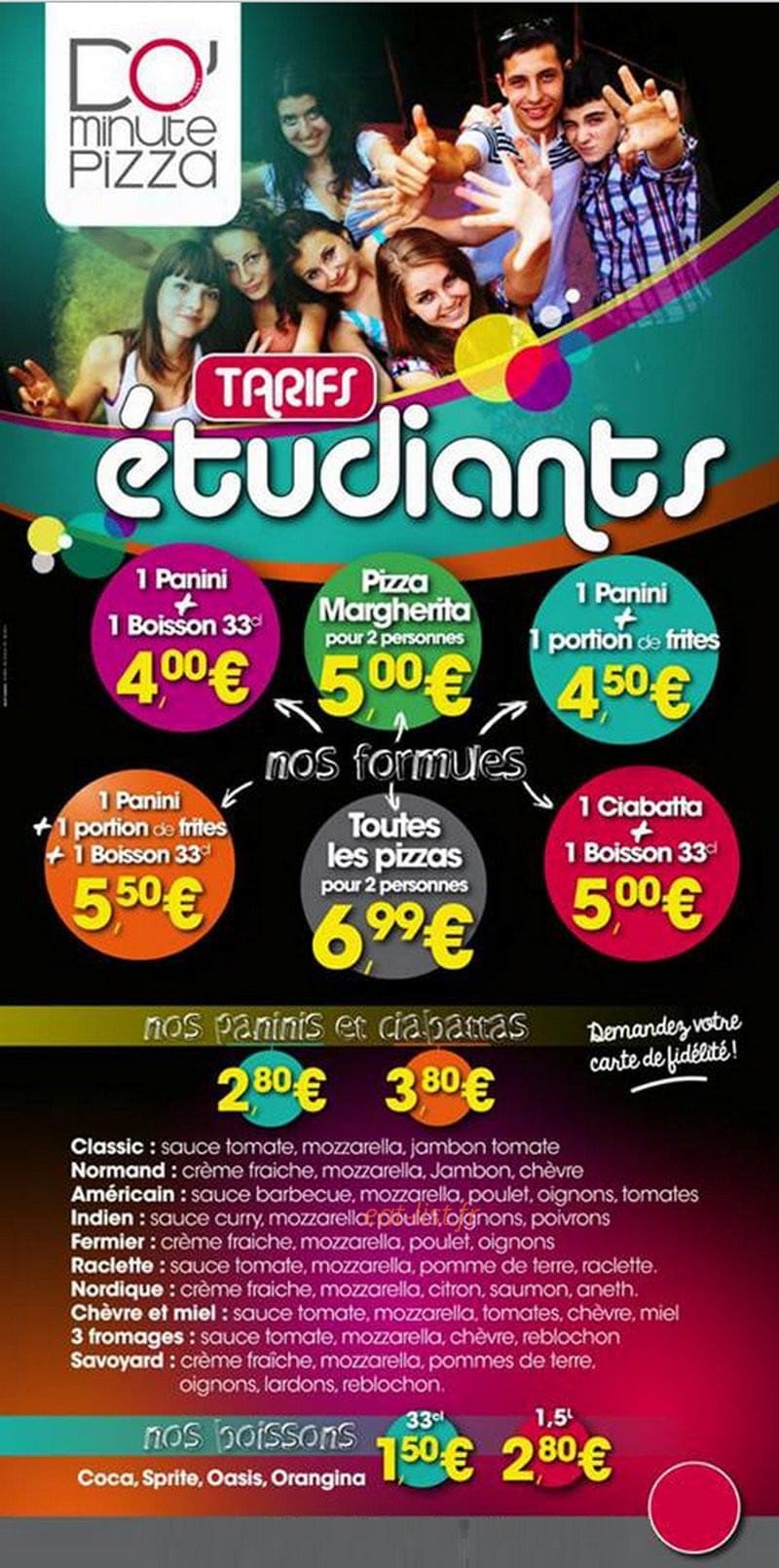 Dominute Pizza — carte page 8