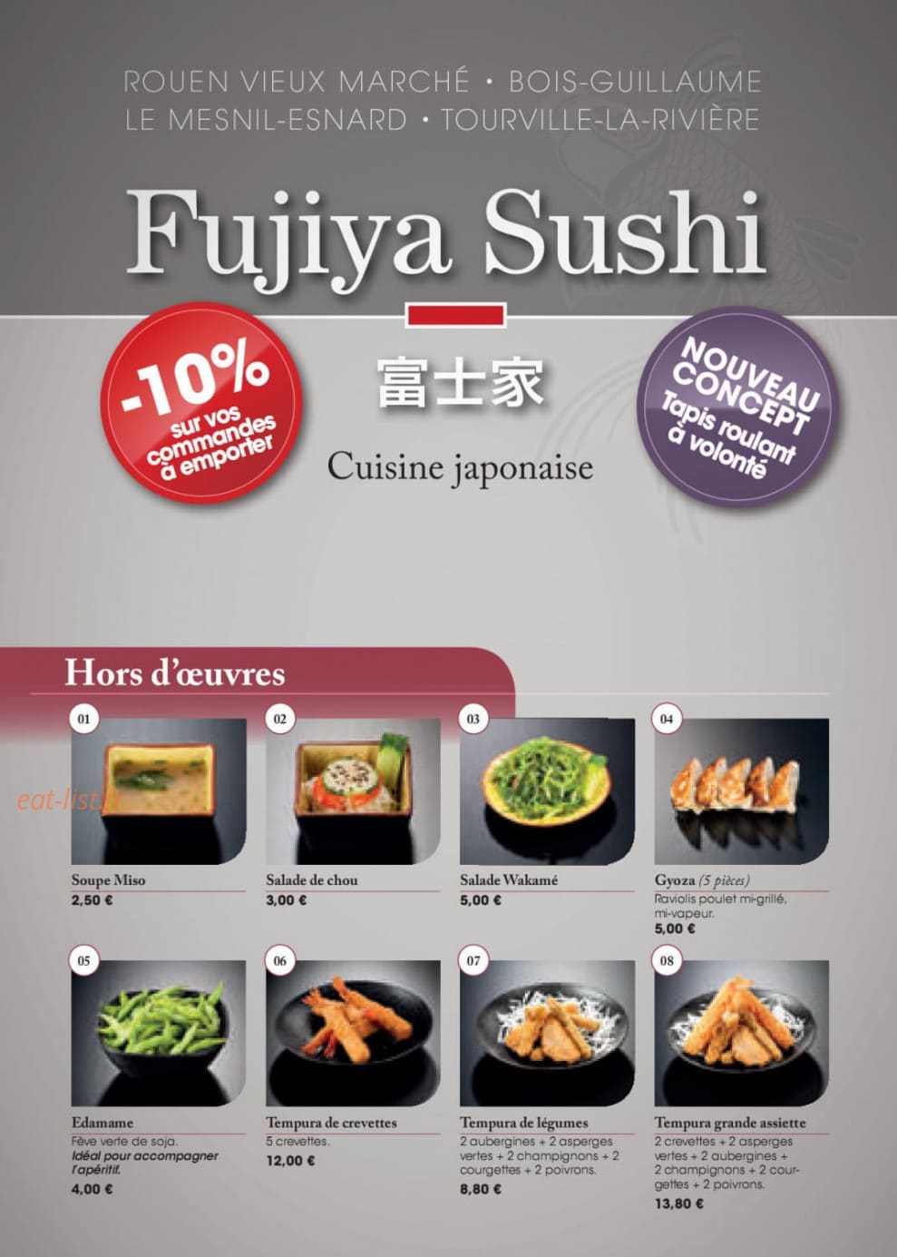 Fujiya Sushi — carte page 7