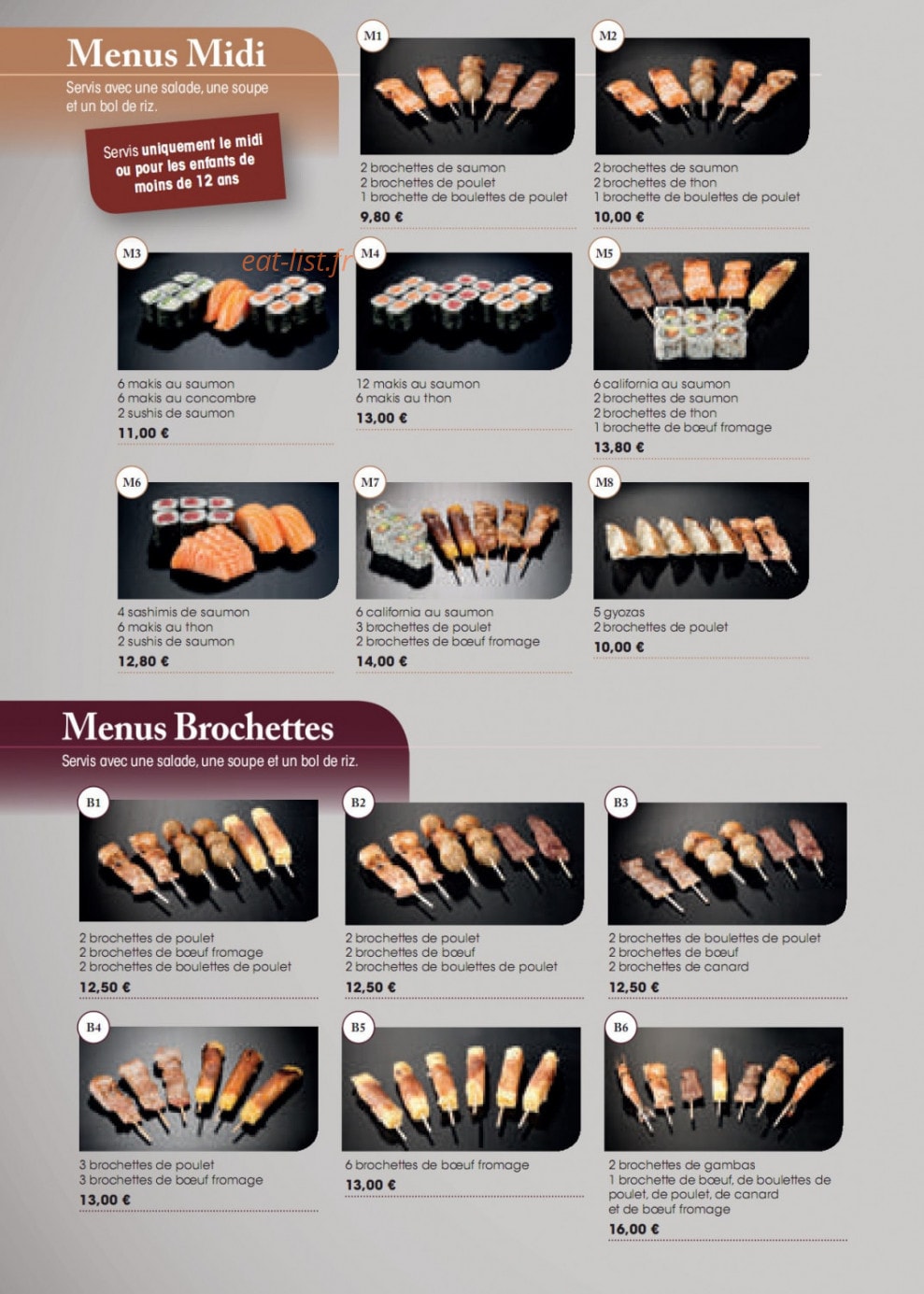 Fujiya Sushi — carte page 10