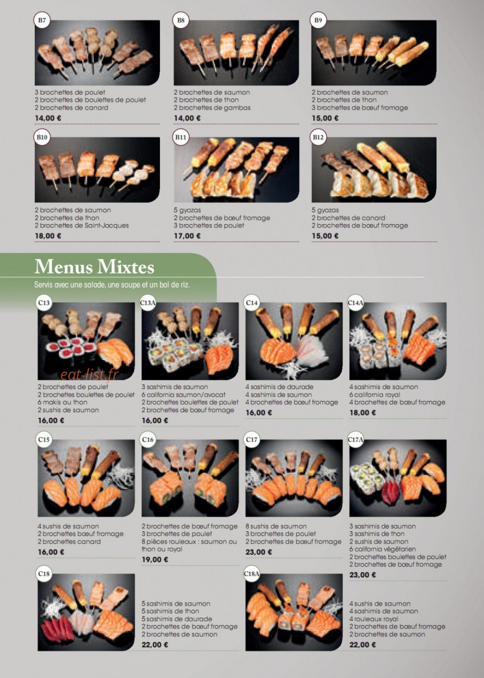 Fujiya Sushi — carte page 11