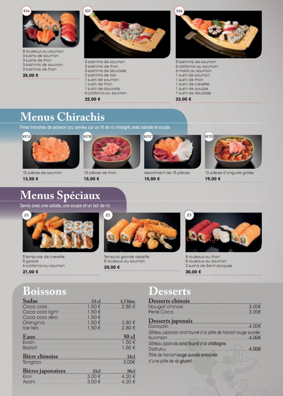 Fujiya Sushi — carte page 13