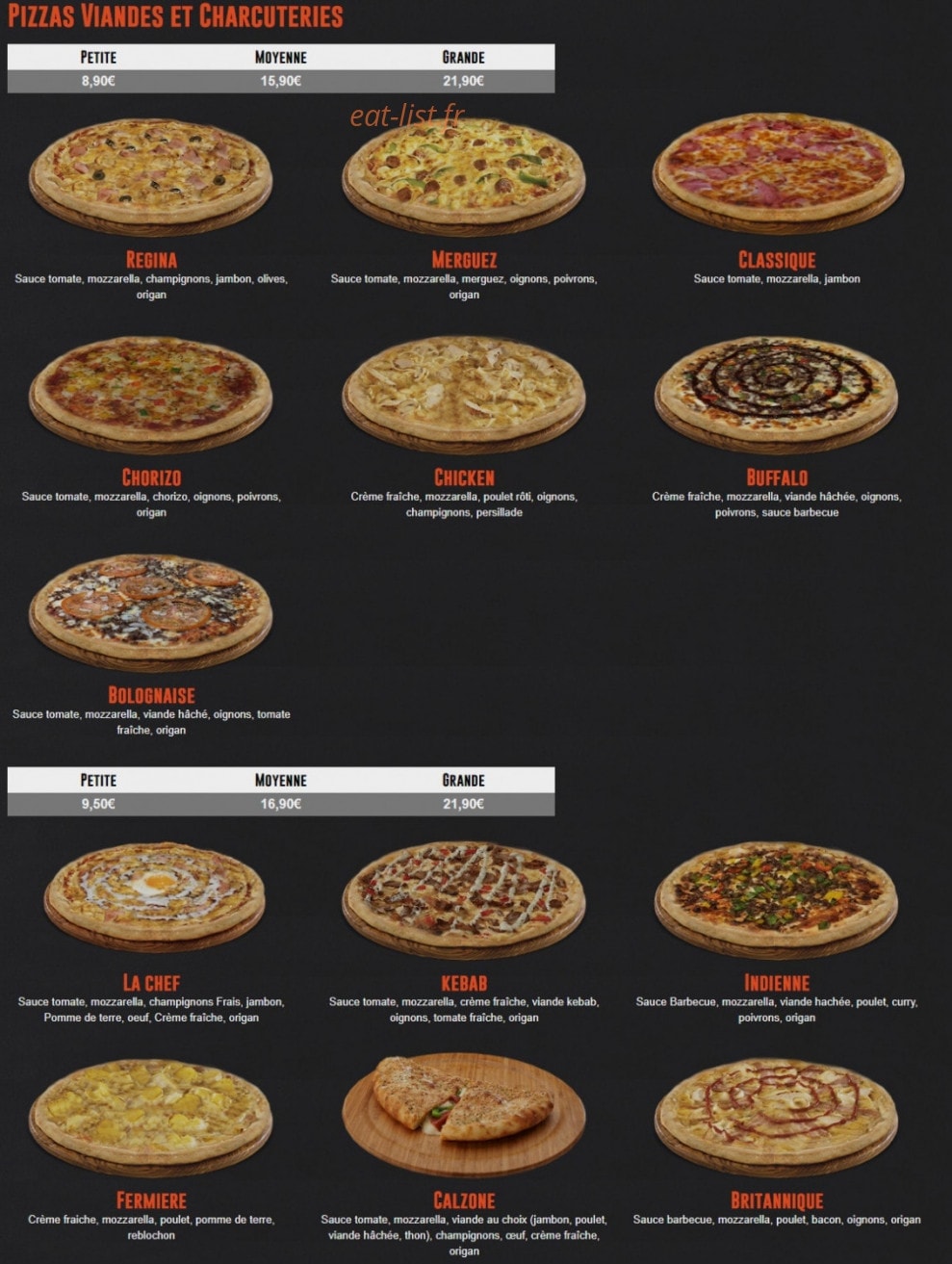 La Pizzeta — carte page 1