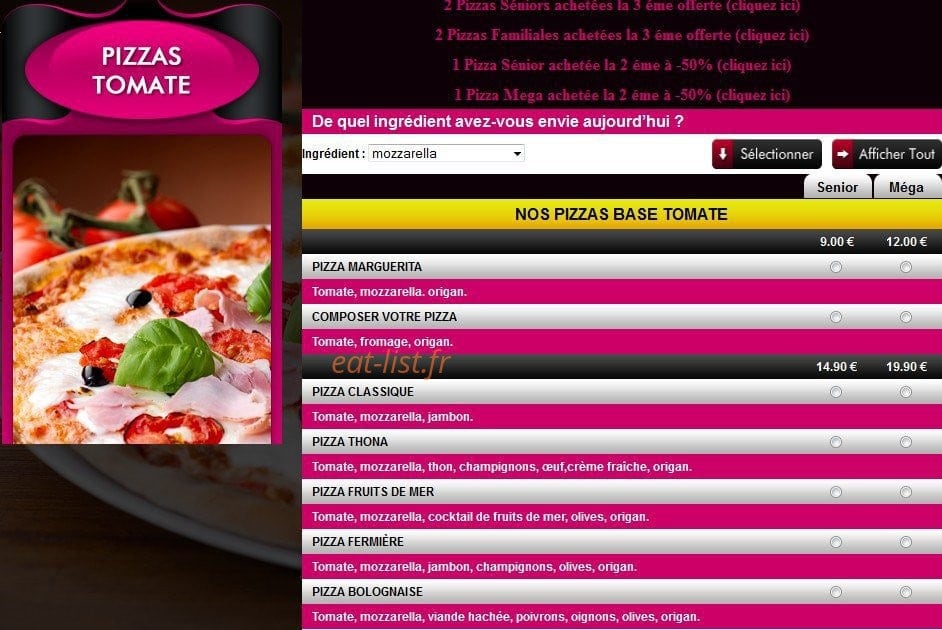 Croosty Pizza — carte page 2