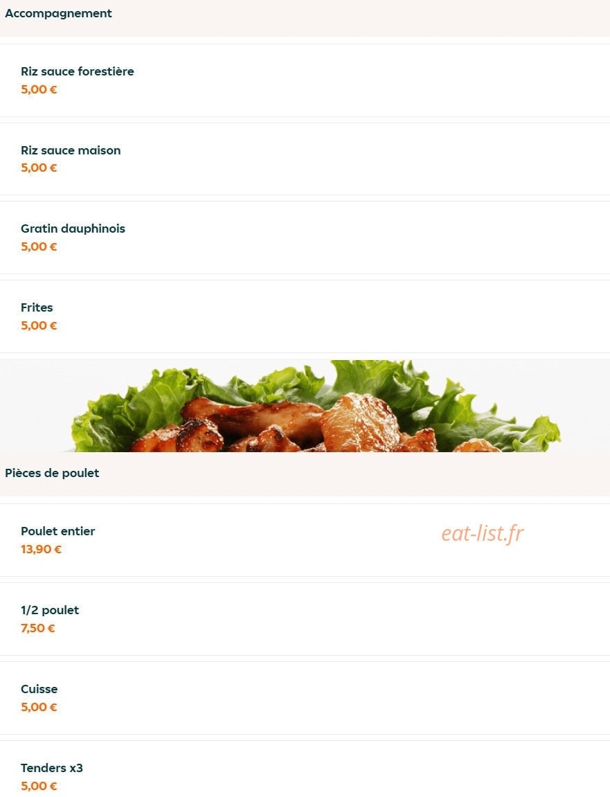 Ô Poulet — carte page 2