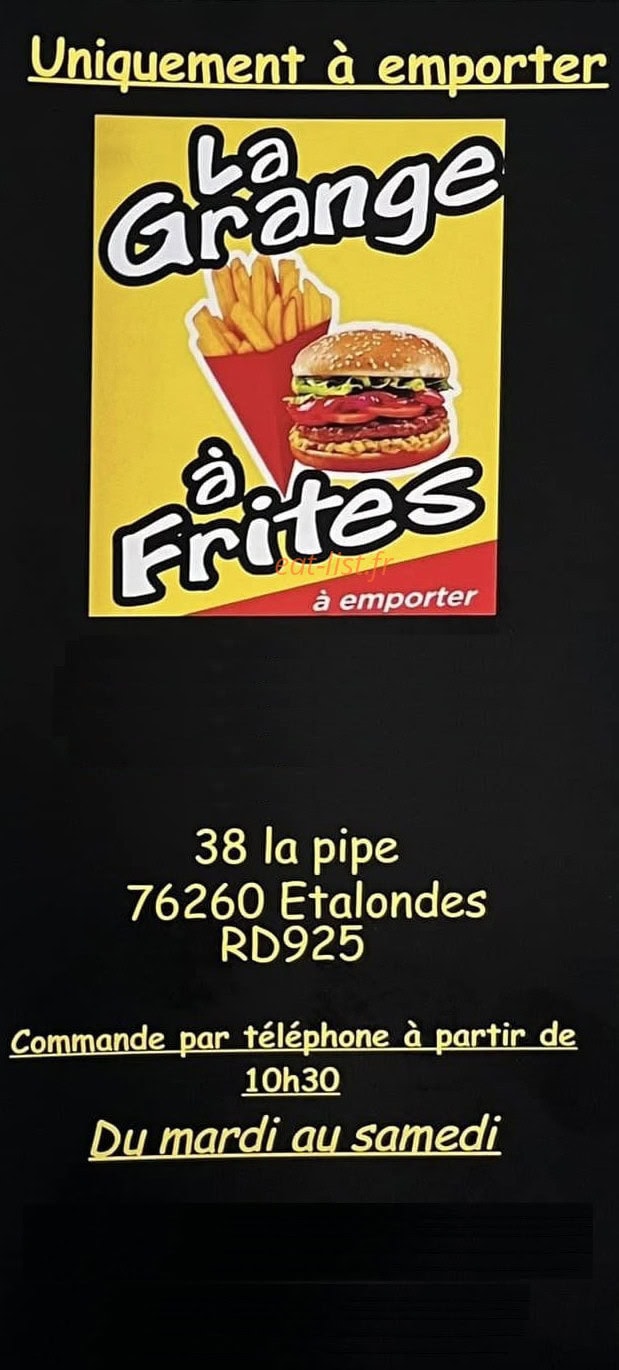 La grange à frites — carte page 1