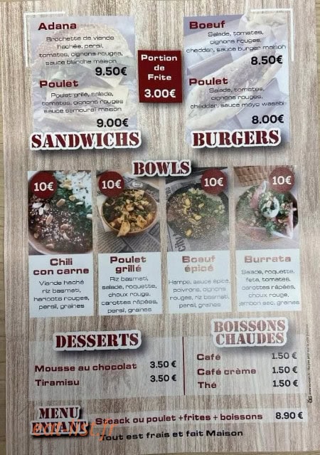Snack station — carte page 2