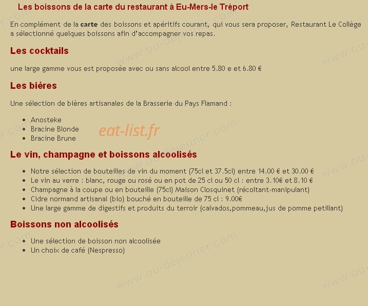 Café du Collège — carte page 2