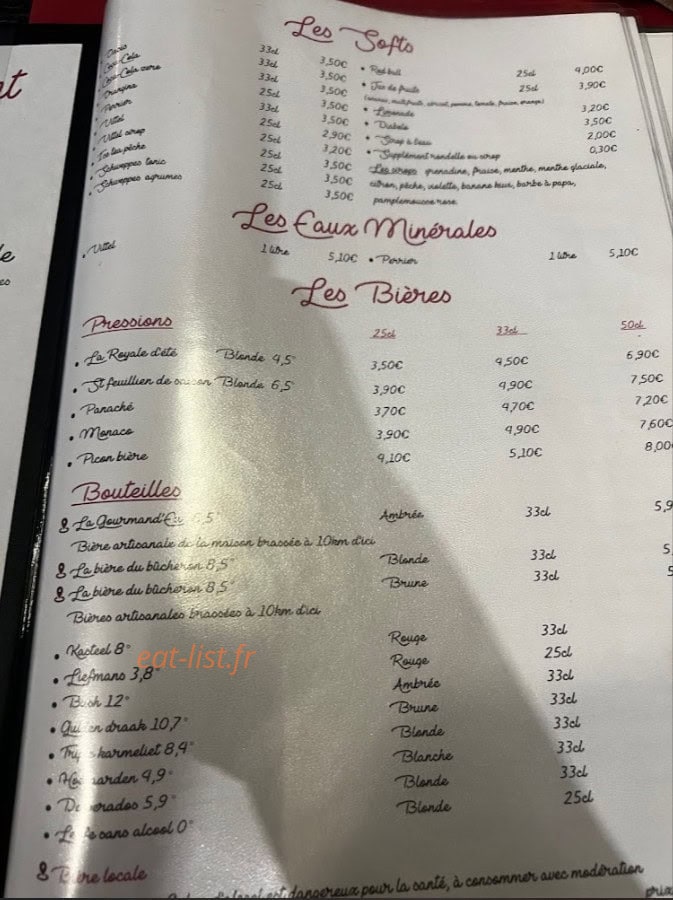 La Gourmand'Eu — carte page 2