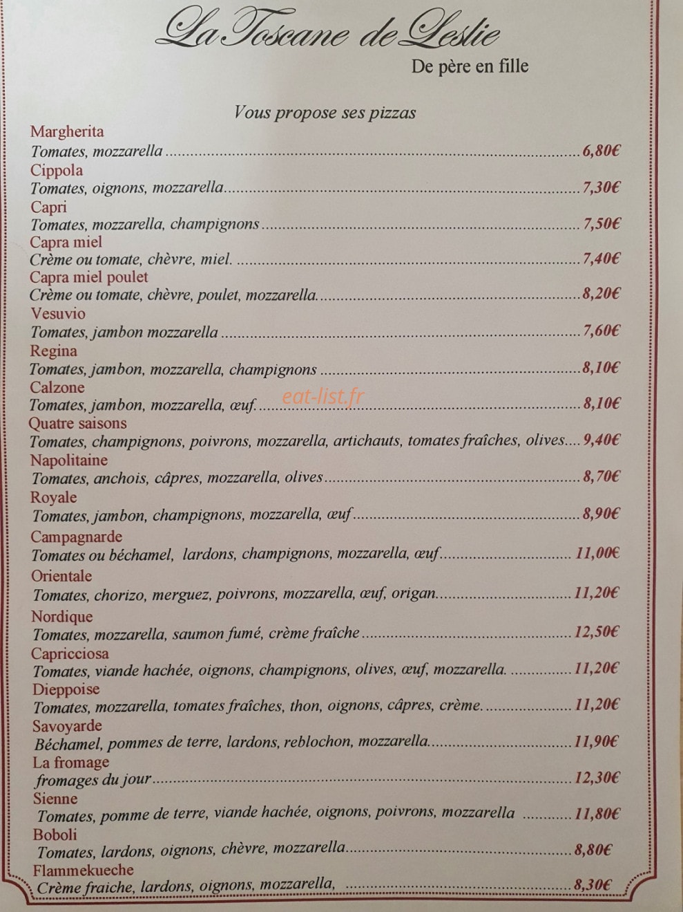 La Toscane de Leslie — carte page 1
