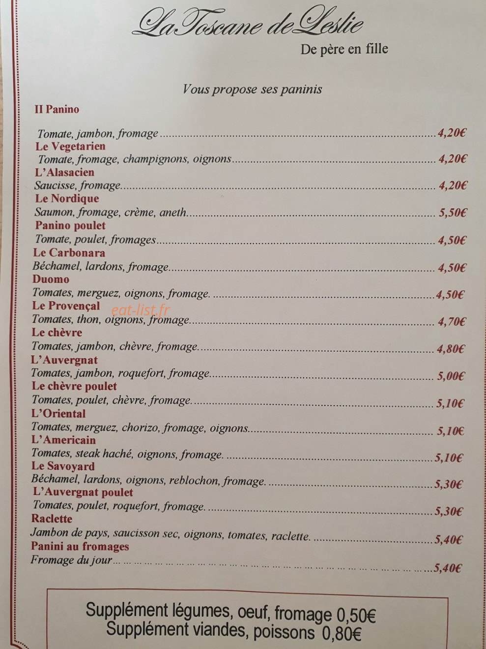 La Toscane de Leslie — carte page 2