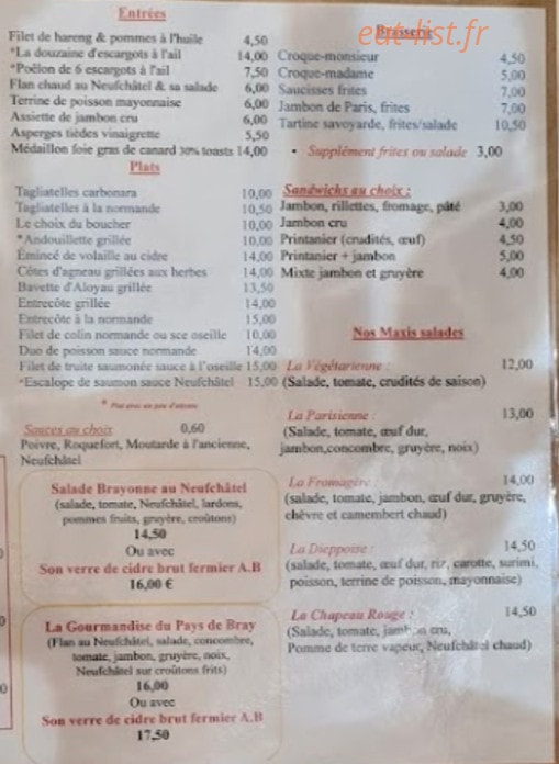 Le Chapeau Rouge — carte page 1