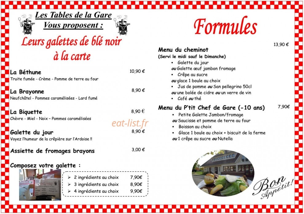 Les Tables de la Gare — carte page 1