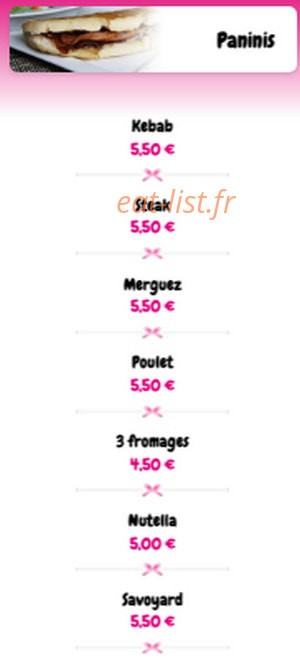 La P'tite Fourchette — carte page 8