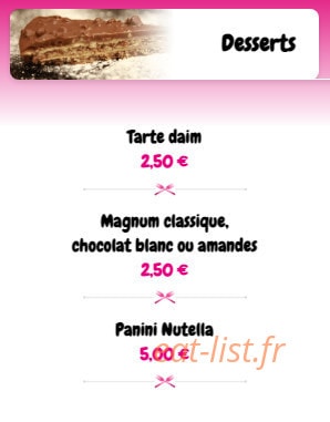 La P'tite Fourchette — carte page 12