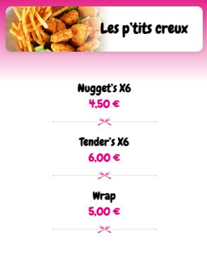 La P'tite Fourchette — carte page 11