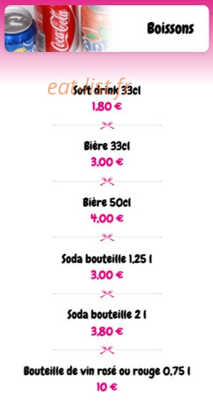La P'tite Fourchette — carte page 9