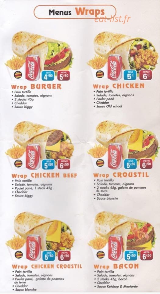 Best Burger — carte page 3