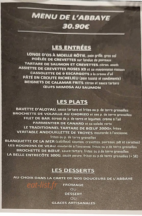 Brasserie de L'Abbaye — carte page 2