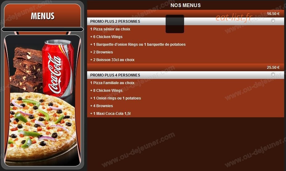 Pizza Montivilliers 76 — carte page 1